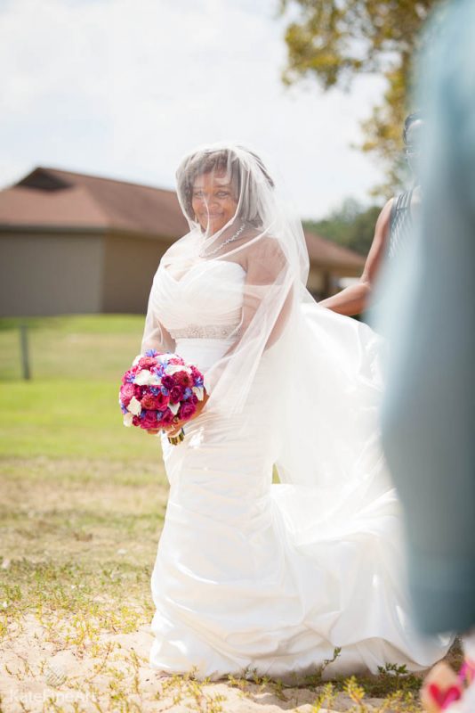 bride walking down the aisle for her wedding
