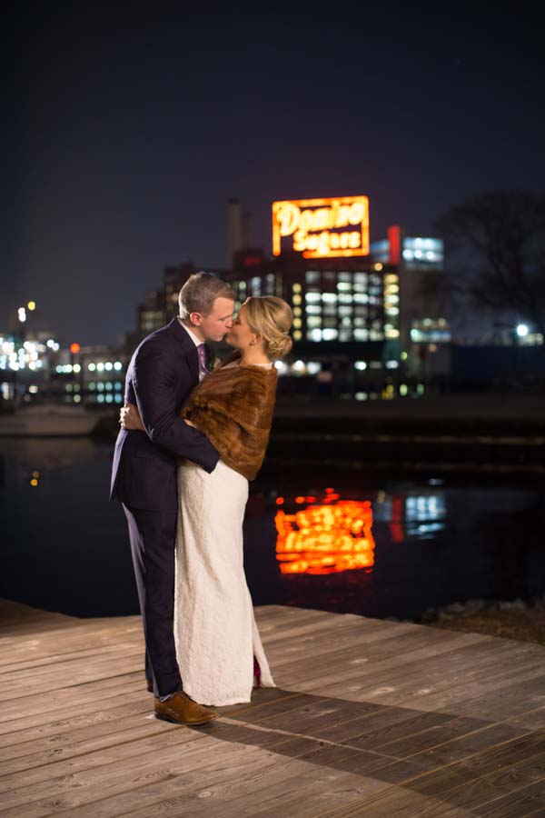 Baltimore Museum of Industry Wedding with Domino Sugar Sign