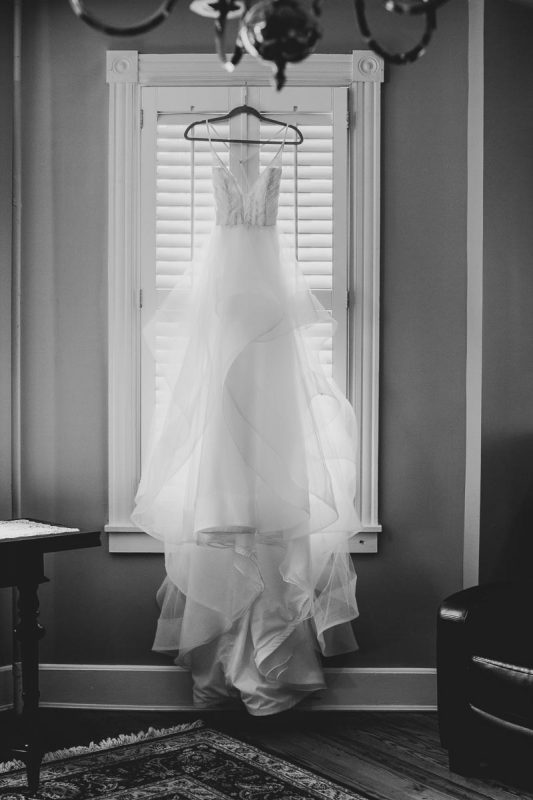 Bridal gown at Go Navy Rentals house