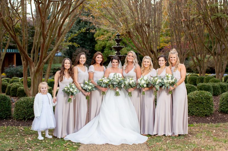 Bridesmaids in the Superintendents Gardens in Annapolis