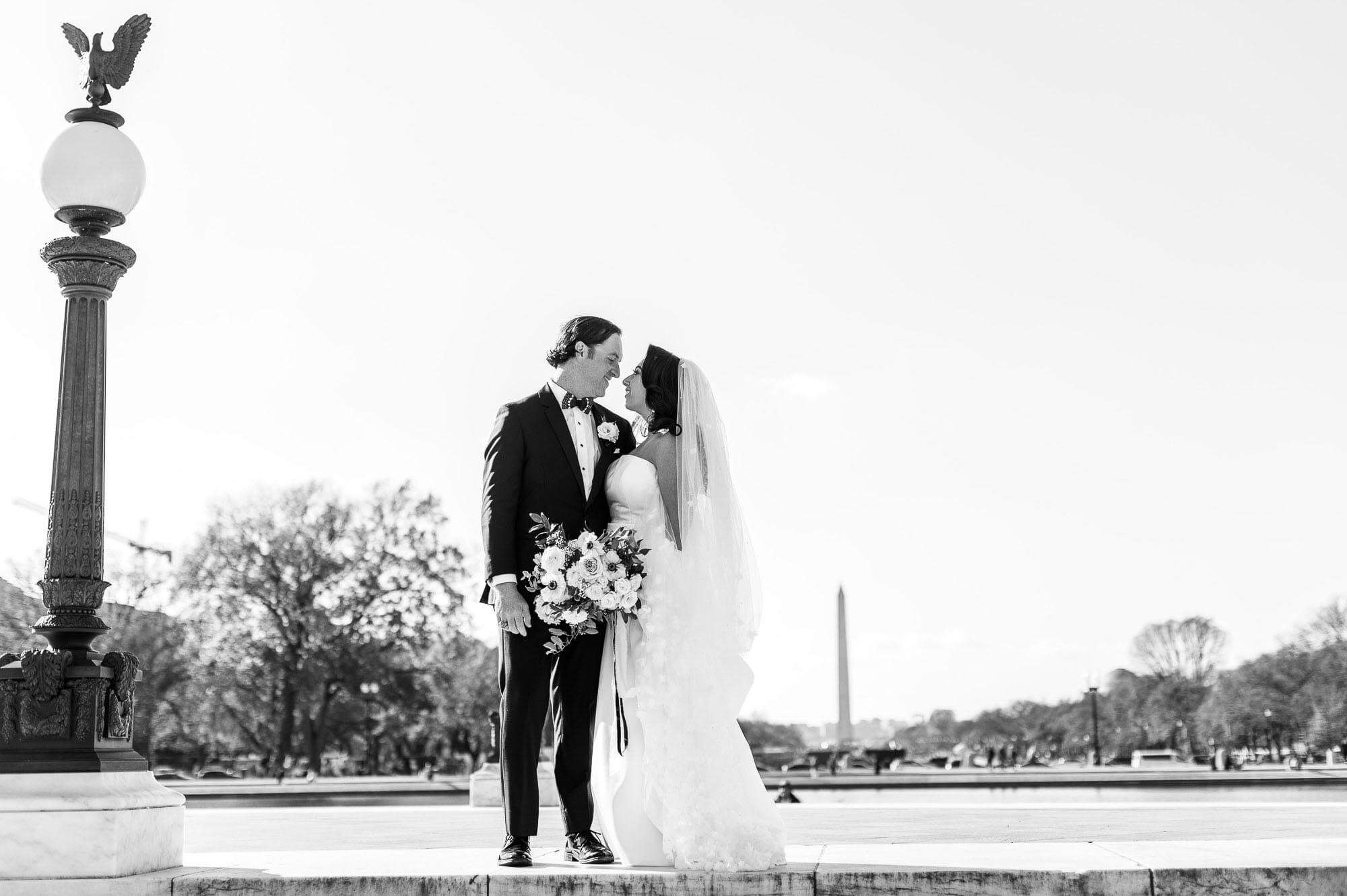 Fall wedding in Washington DC near the monuments